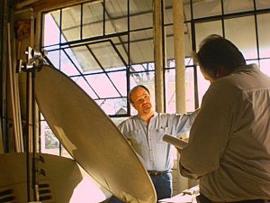 Rob Pyper and Martin Salisbury go over script.