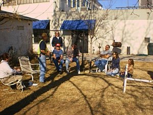 The Crew discusses next scene.