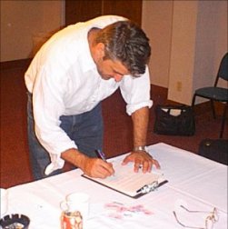 Tim checks over actor employment forms